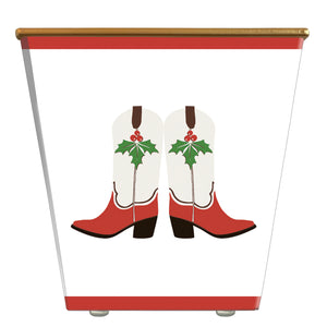 WHH Cowboy Boots Christmas : Cachepot Container Only