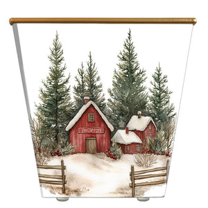 Red Cottage Barn Cachepot Candle