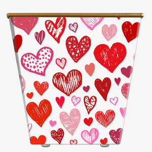 Red And Pink Hearts Cachepot Candle