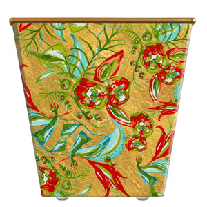 Robin Raymond Poppies Gold Cachepot Candle