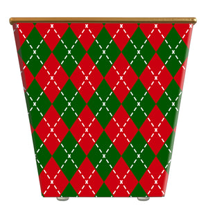 Christmas Argyle Cachepot Candle