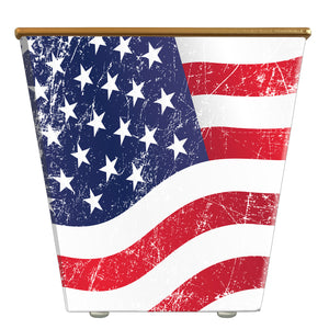 Wavy American Flag Cachepot Candle