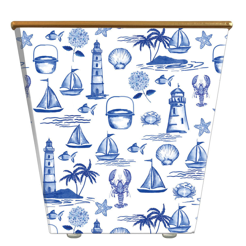 WHH Seaside Toile: Cachepot Container Only