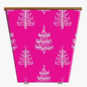 White Christmas Trees Cachepot Candle