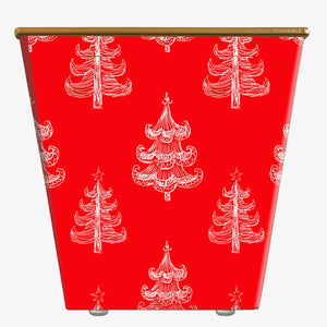 White Christmas Trees Cachepot Candle