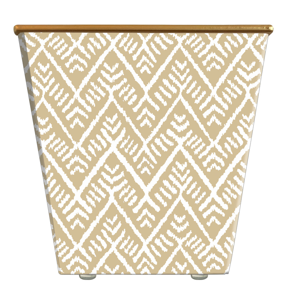 Chevron with Leaves Cachepot Candle