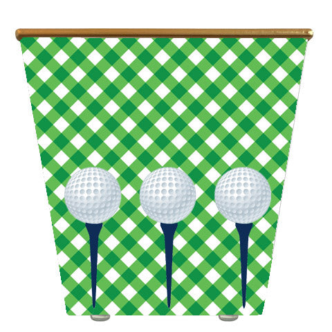 Standard Cachepot Container: WHH Gingham Golf