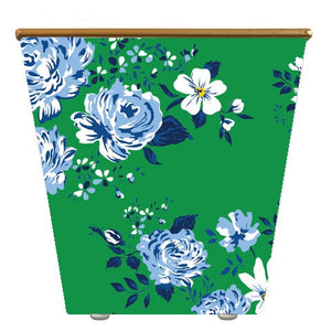 Large Cachepot Container: WHH Green Floral Print