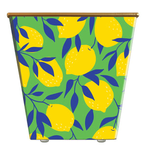 Standard Cachepot Container: Lemons on Lime