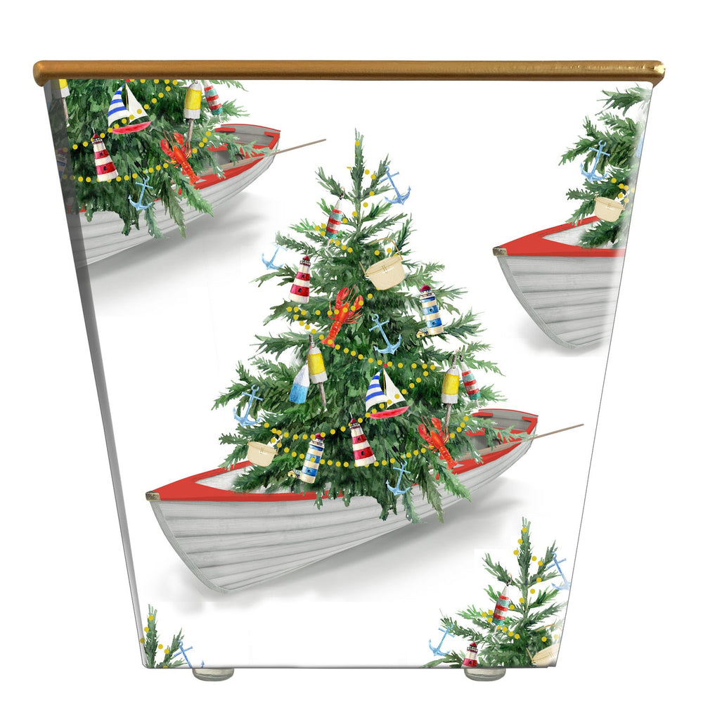 Standard Cachepot Container: Row Boat Christmas
