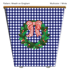 Extra Large Cachepot Container: WHH Wreath on Gingham